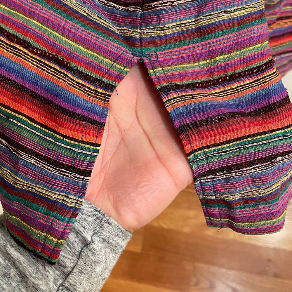 Vintage Chicos Designs Shirt Womens Size 3 100% Silk Jacket Multicolor Lagenlook - Picture 3 of 6